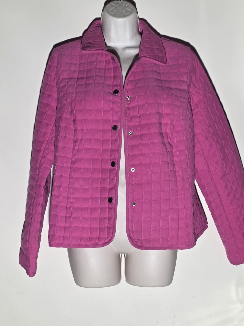 Briggs New York Quilted Snap-Front Jacket - Hot Pink (Size 14P)